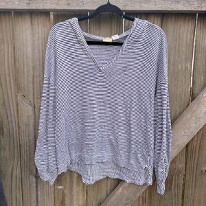 C&C California Black and White Striped Sweater